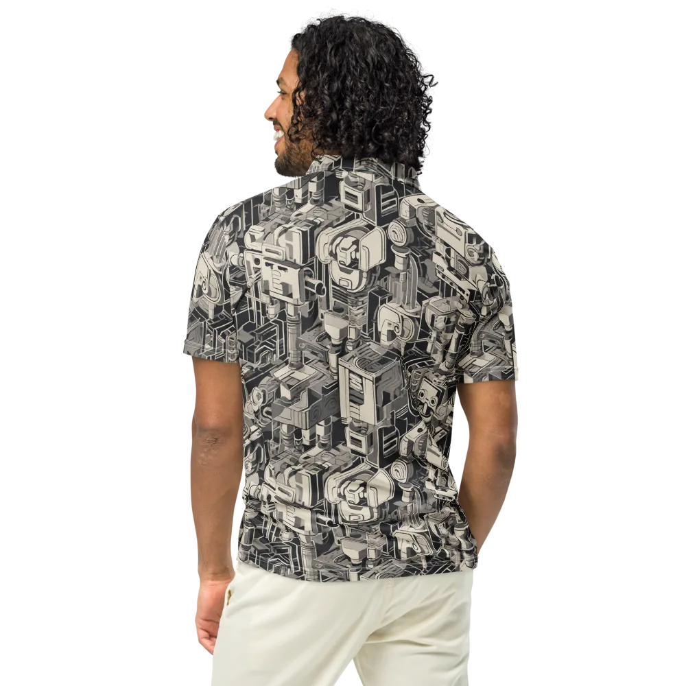 Chrome Automata on Men's Slim Fit Polo Shirt — Back
