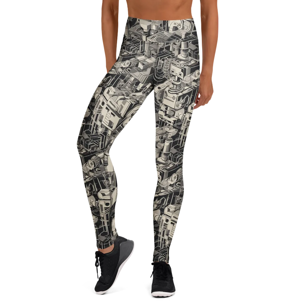 Chrome Automata on Yoga Leggings — Front