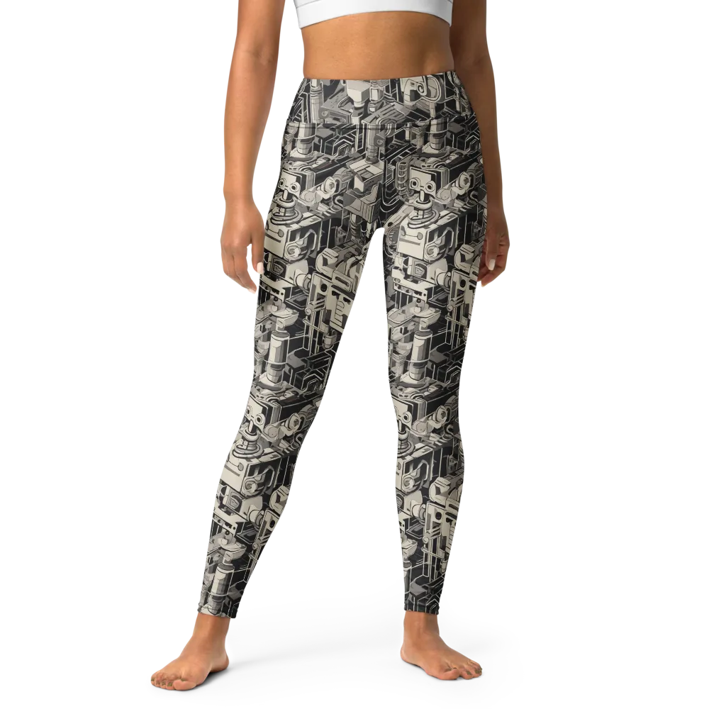 Chrome Automata on Yoga Leggings — Front