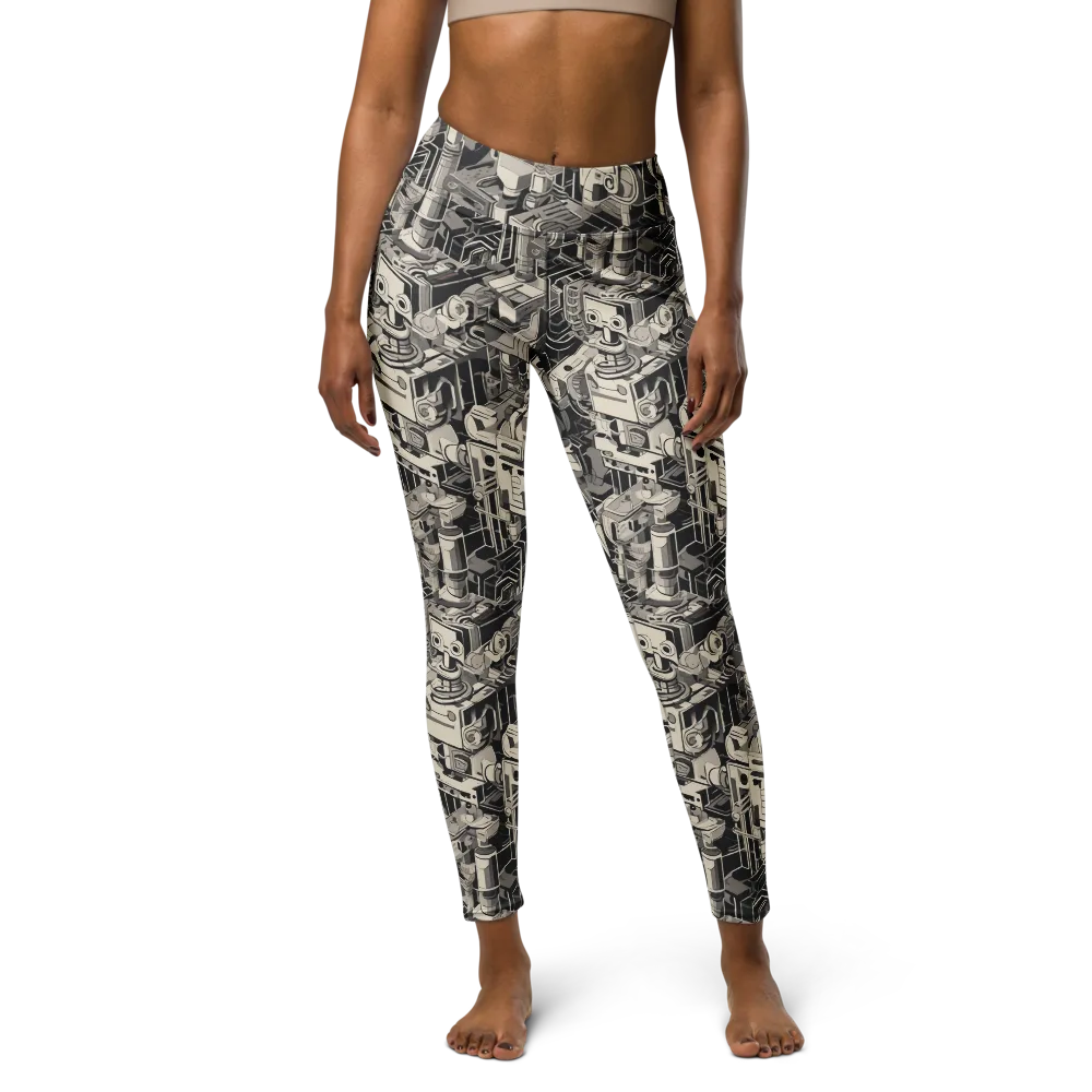 Chrome Automata on Yoga Leggings — Front