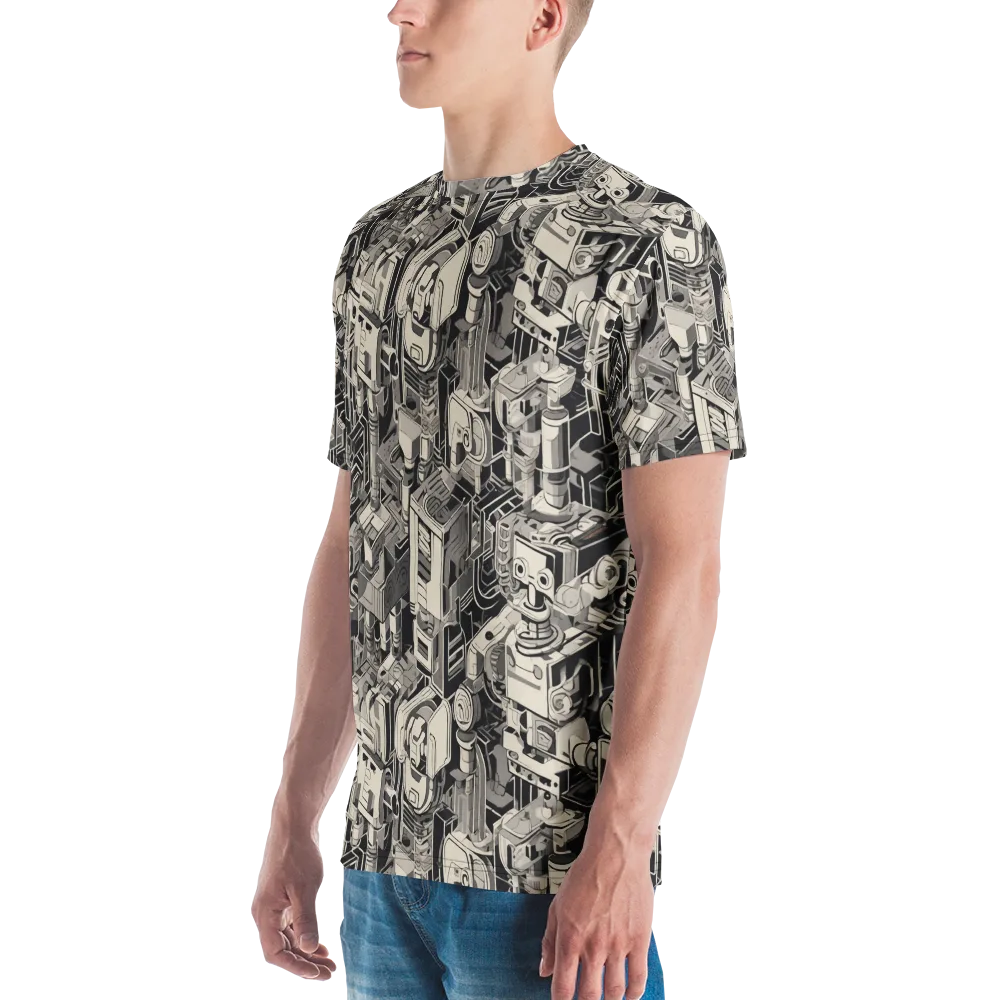 Chrome Automata on Men's Crew Neck T-Shirt — Left