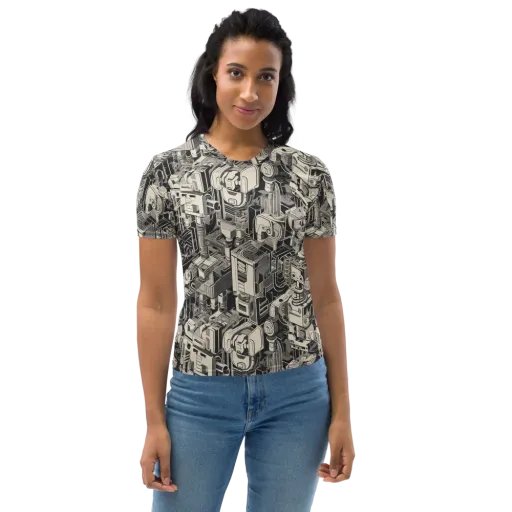 Chrome Automata on a Women's Crew Neck T-Shirt
