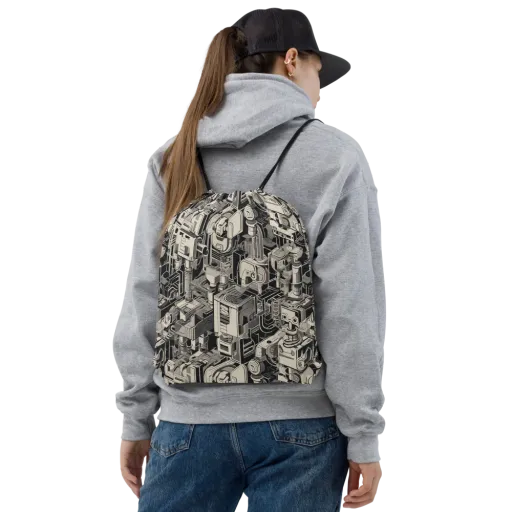 Chrome Automata on a Drawstring Bag
