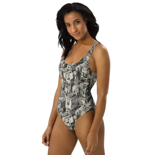 Chrome Automata on a One-Piece Swimsuit
