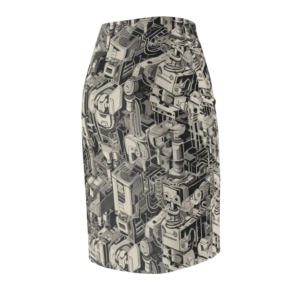 Chrome Automata on Pencil Skirt — Back Side