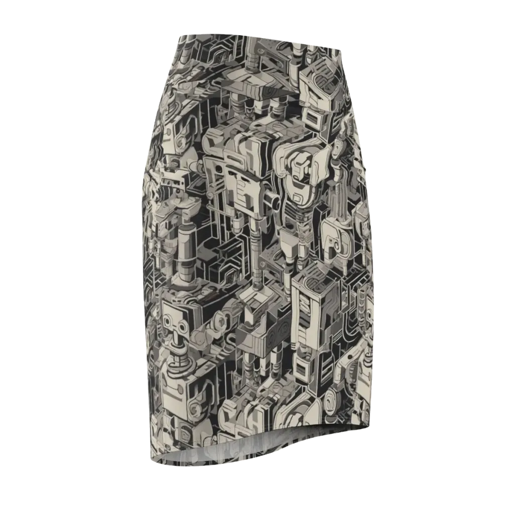 Chrome Automata on Pencil Skirt — Front Side