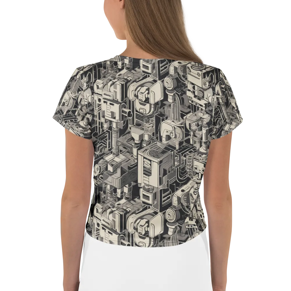 Chrome Automata on Crop Tee — Back