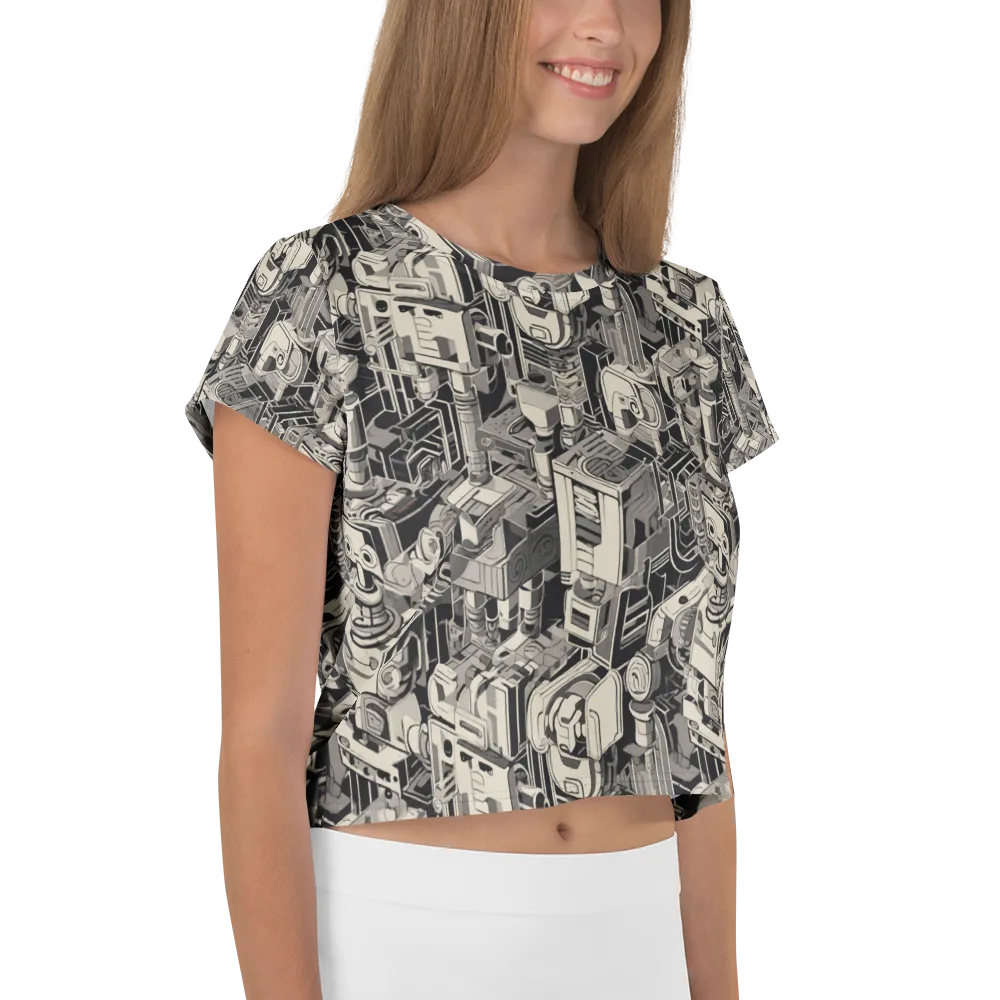 Chrome Automata on Crop Tee — Right