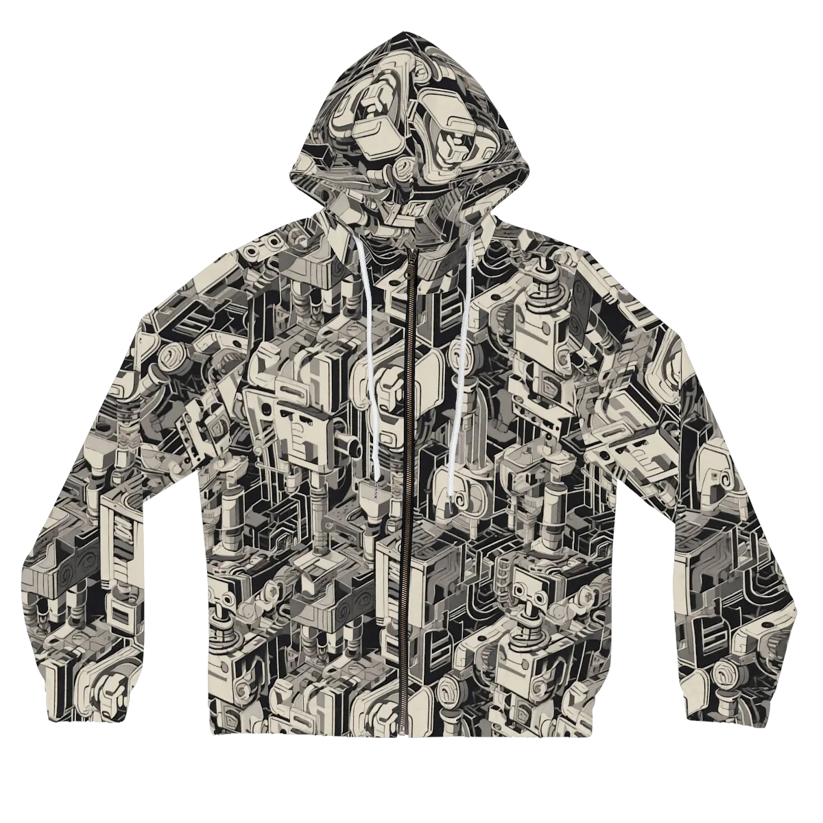 Chrome Automata on Women's Full-Zip Hoodie — Front