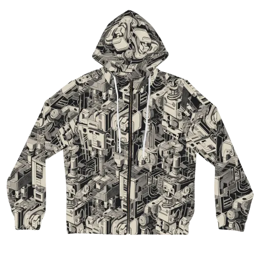 Chrome Automata on a Women's Full-Zip Hoodie