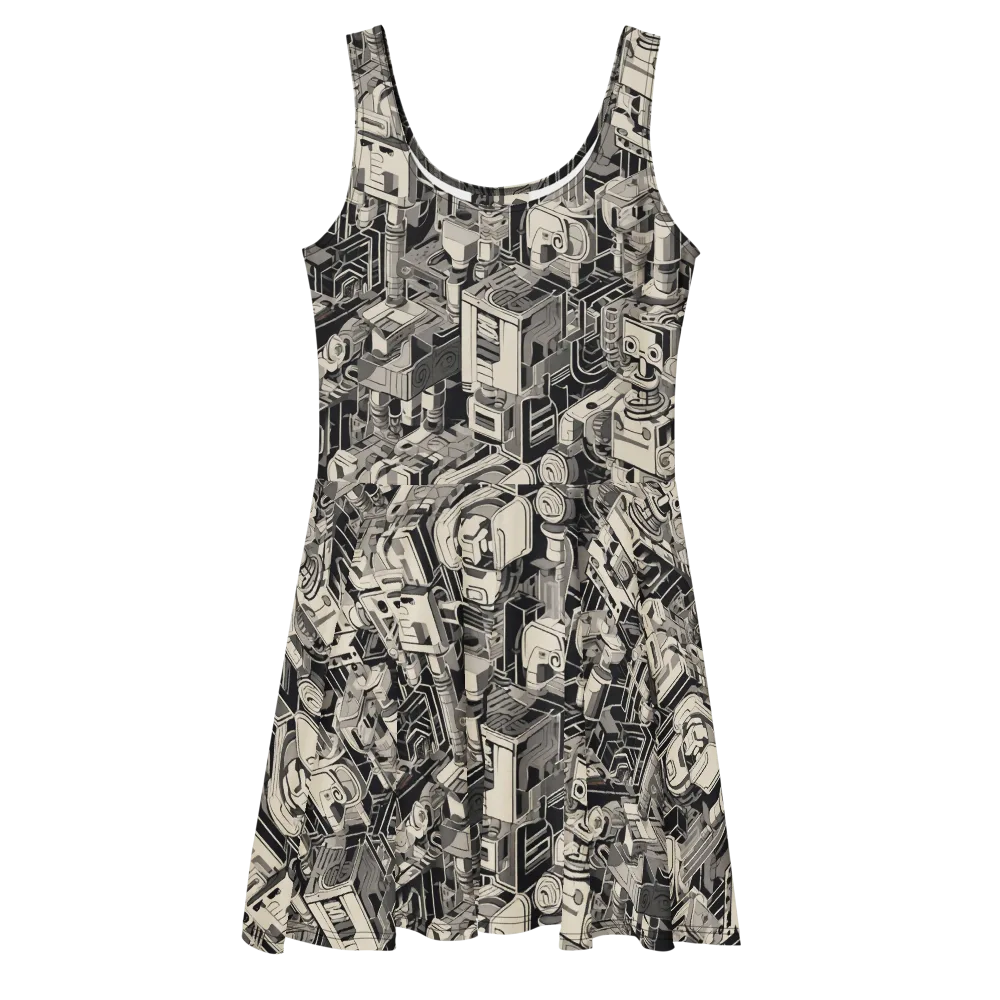 Chrome Automata on Skater Dress — Front