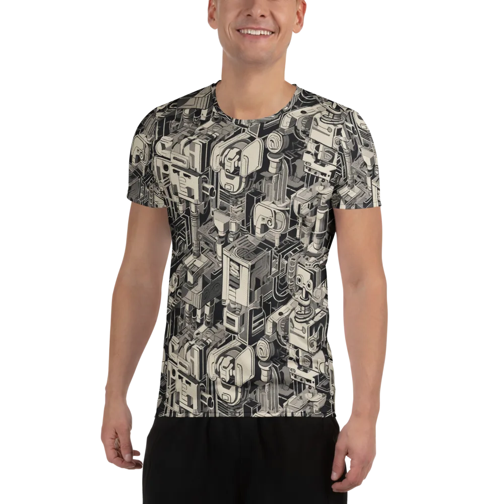 Chrome Automata on Men's Athletic T-Shirt — Front
