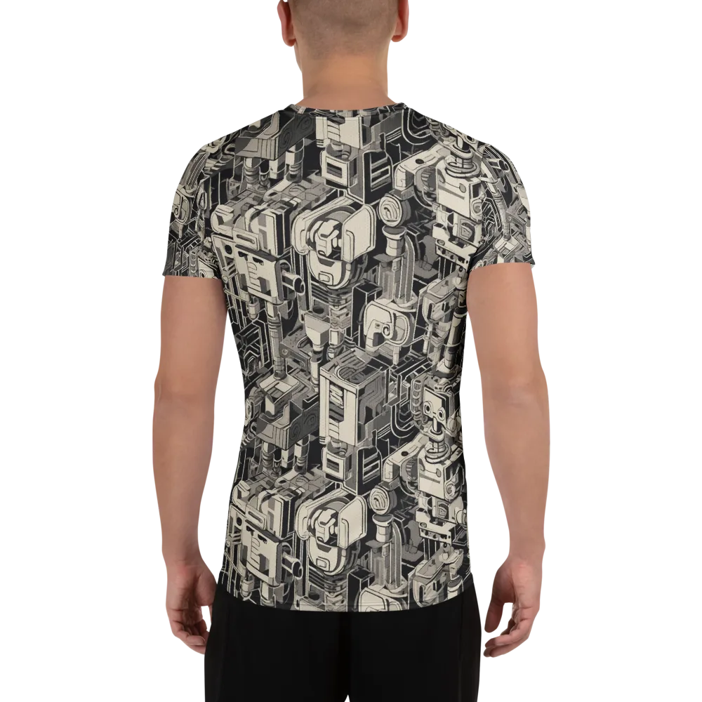 Chrome Automata on Men's Athletic T-Shirt — Back