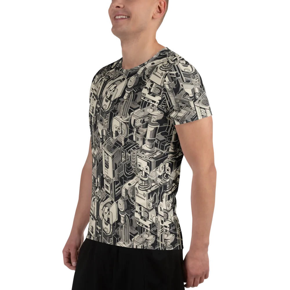 Chrome Automata on Men's Athletic T-Shirt — Left