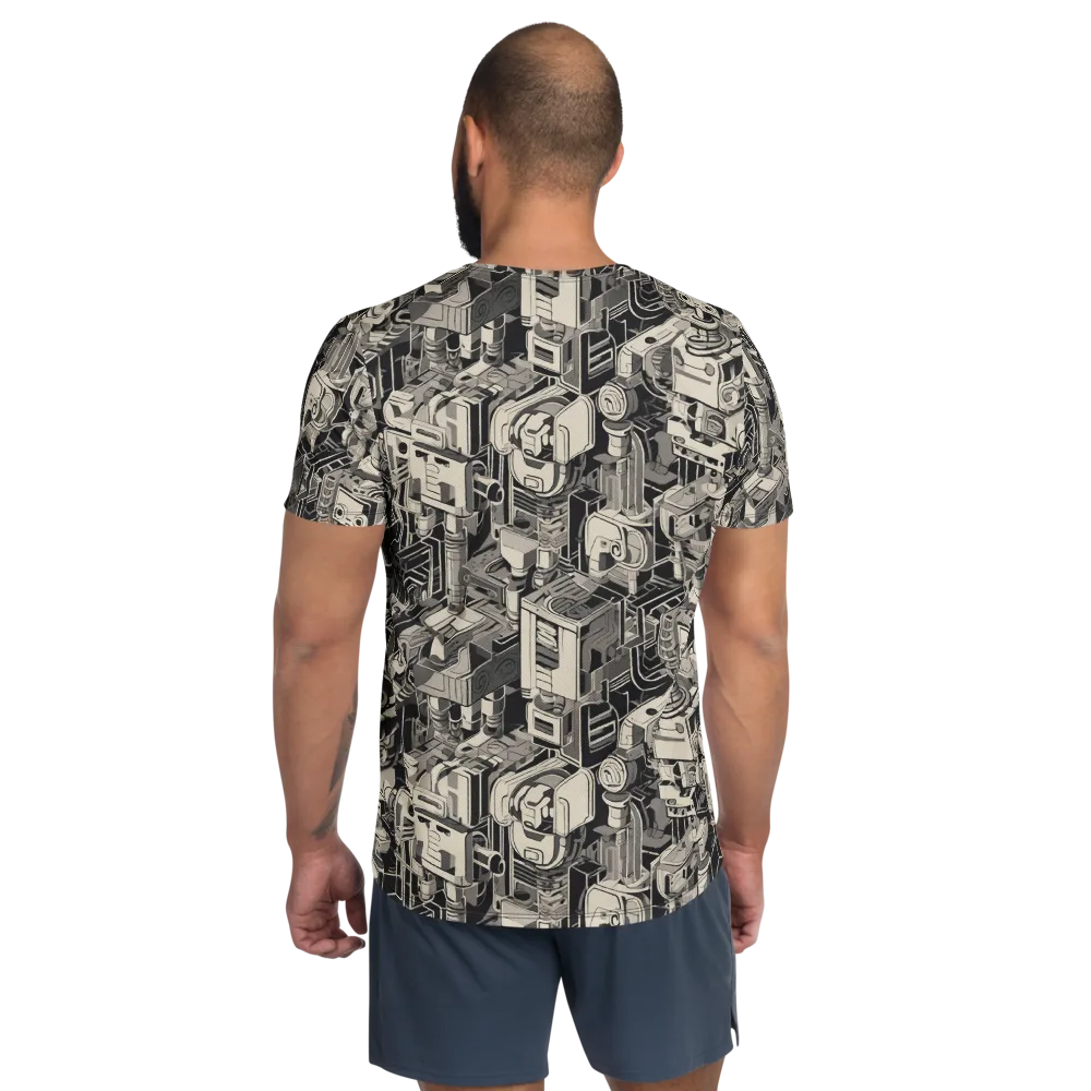 Chrome Automata on Men's Athletic T-Shirt — Back