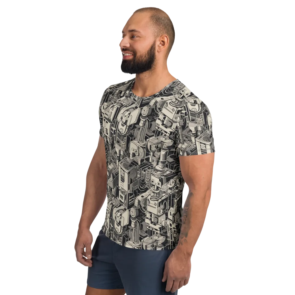 Chrome Automata on Men's Athletic T-Shirt — Left