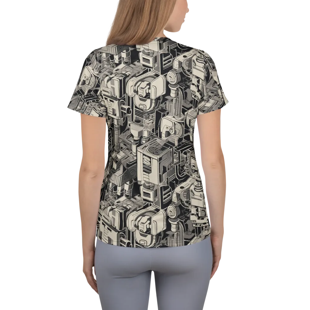 Chrome Automata on Women's Athletic T-Shirt — Back