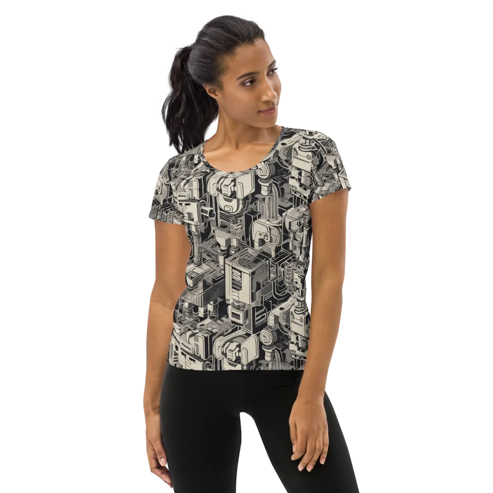 Chrome Automata on Women's Athletic T-Shirt — Front