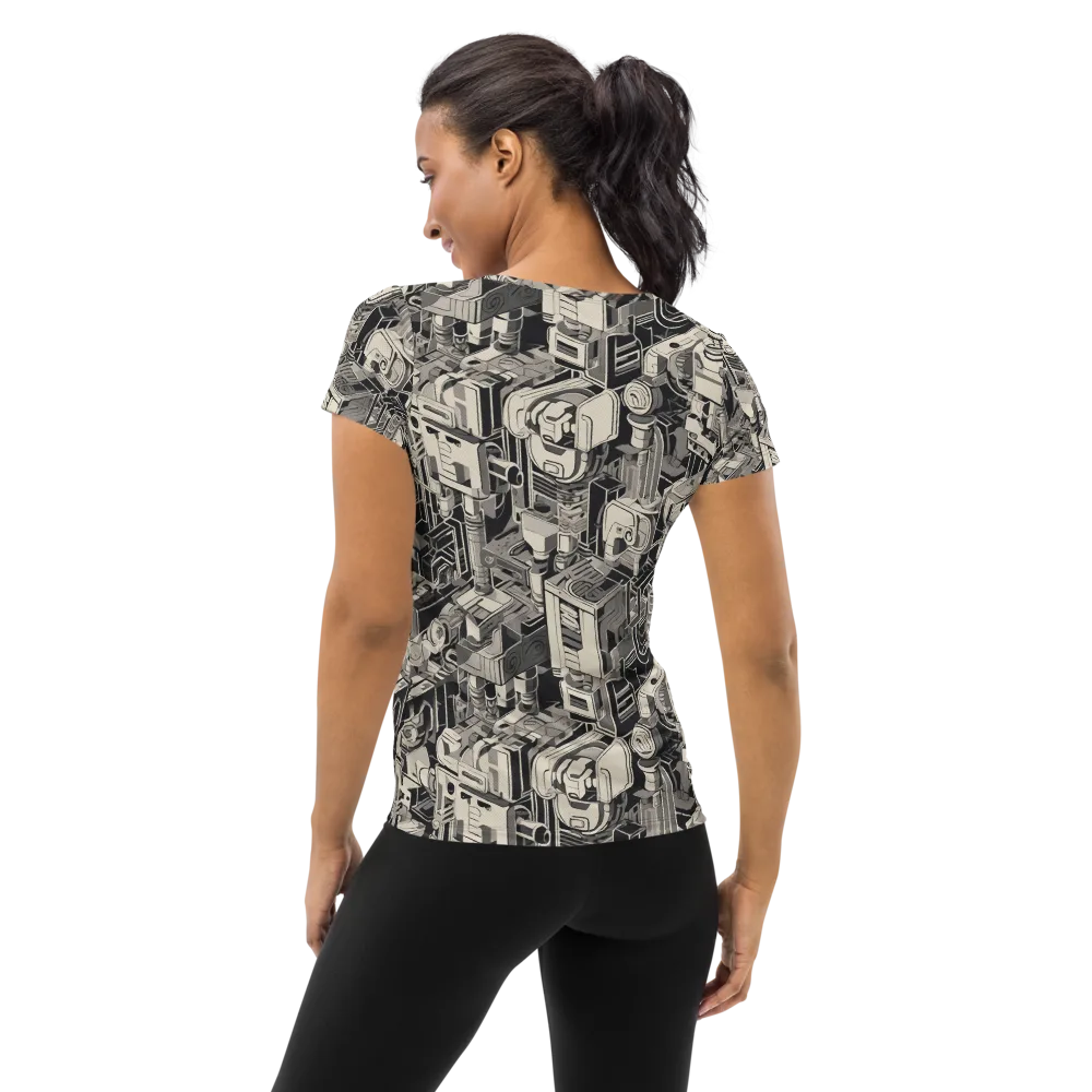 Chrome Automata on Women's Athletic T-Shirt — Back