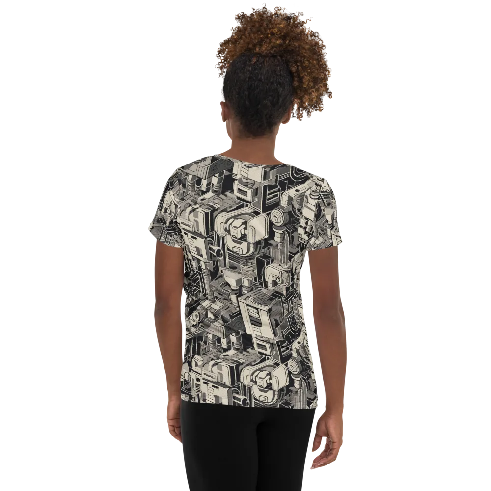 Chrome Automata on Women's Athletic T-Shirt — Back