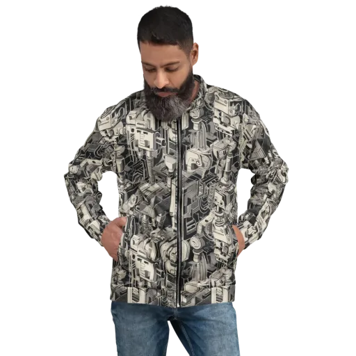 Chrome Automata on a Bomber Jacket