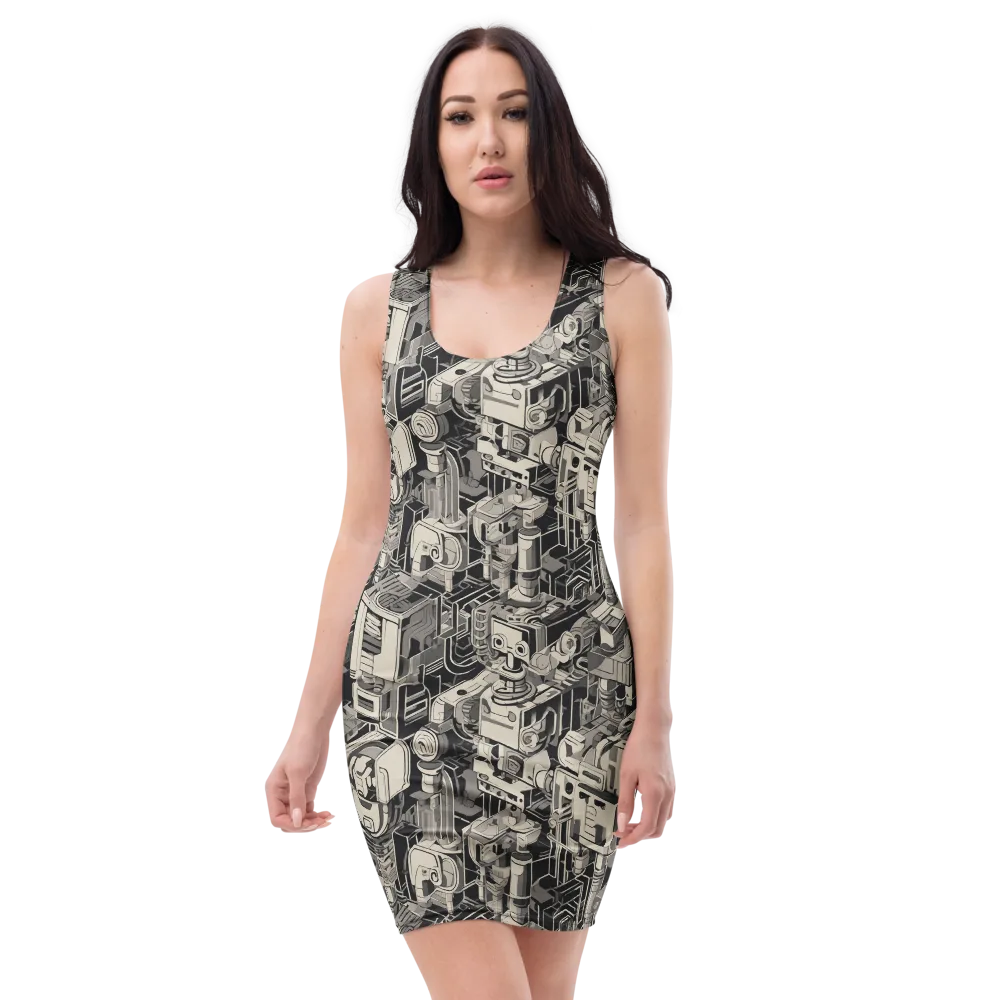 Chrome Automata on Bodycon Dress — Front