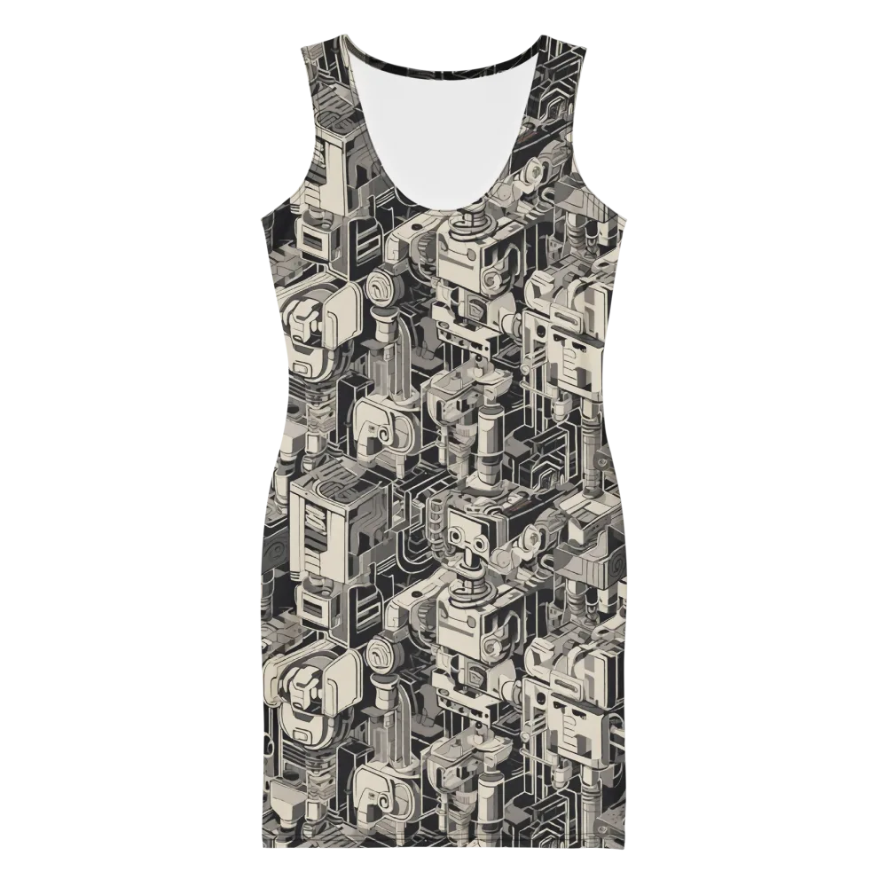 Chrome Automata on Bodycon Dress — Front