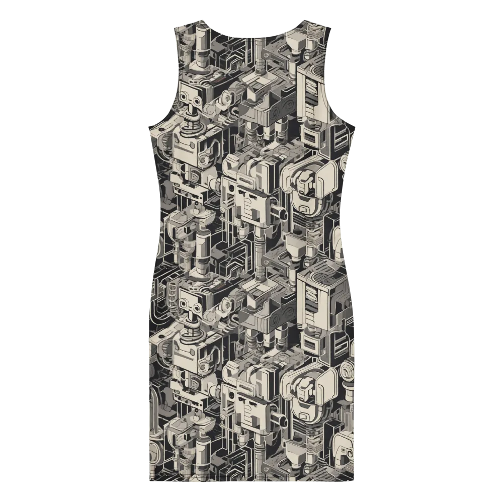 Chrome Automata on Bodycon Dress — Back