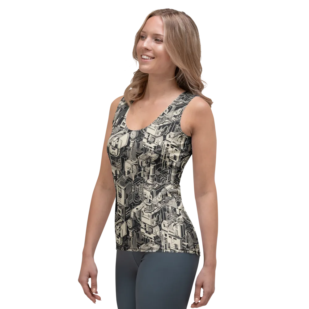 Chrome Automata on Women's Tank Top — Left Front