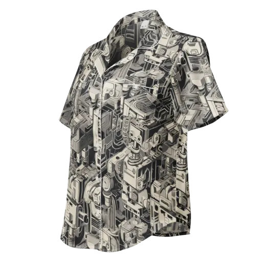 Chrome Automata on a Women's Short Sleeve Pajama Top