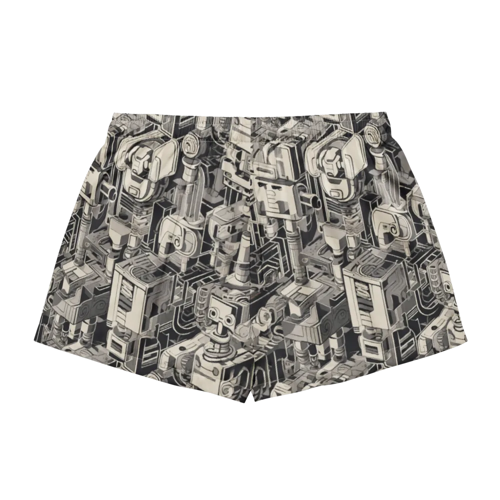 Chrome Automata on Women's Pajama Shorts — Back