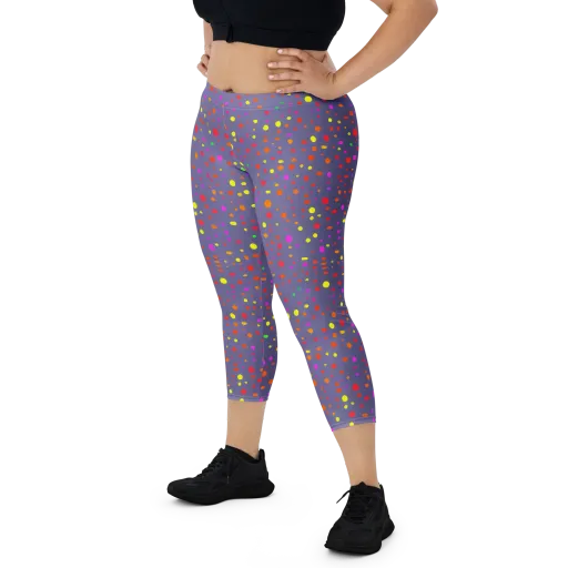 Chromatic Confetti on a Capri Leggings