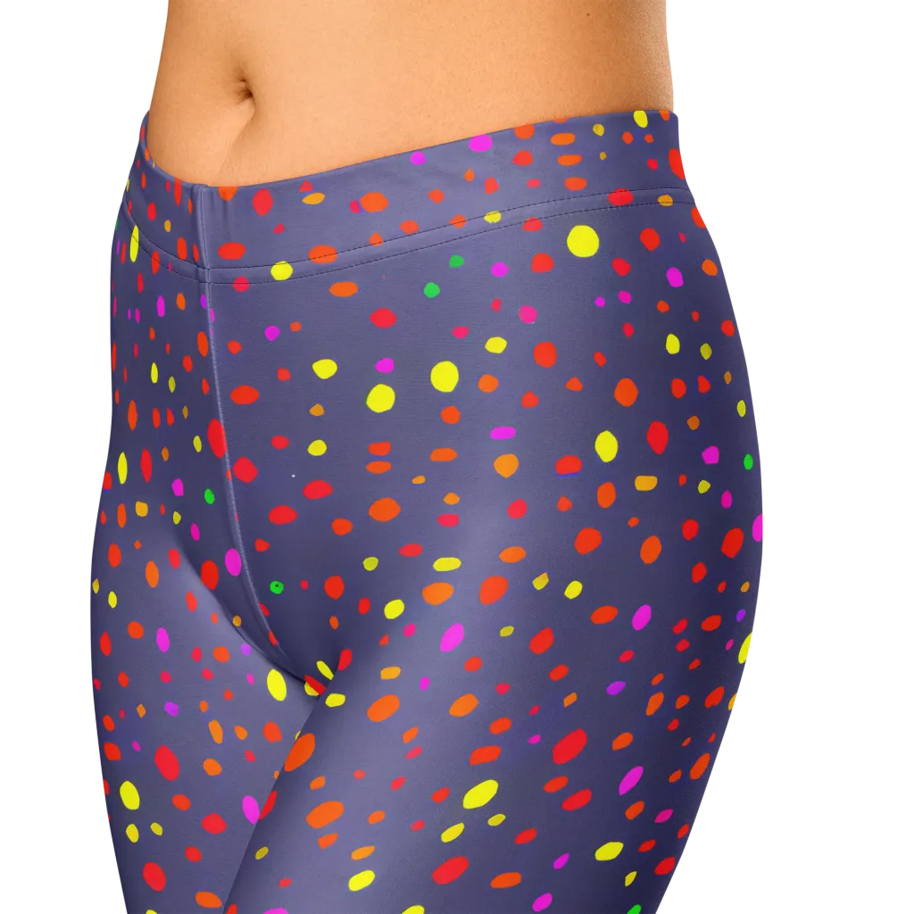 Chromatic Confetti on Capri Leggings — Zoomed-in