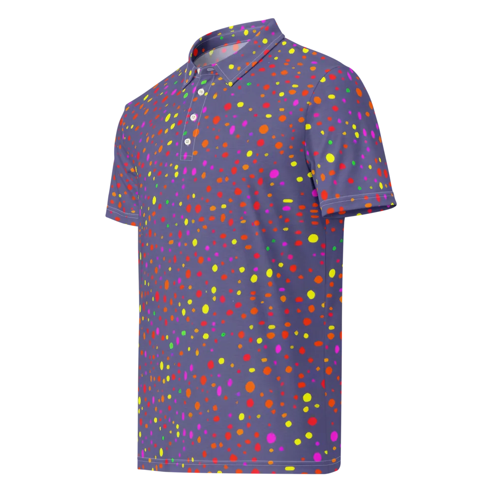 Chromatic Confetti on Men's Slim Fit Polo Shirt — Left Front