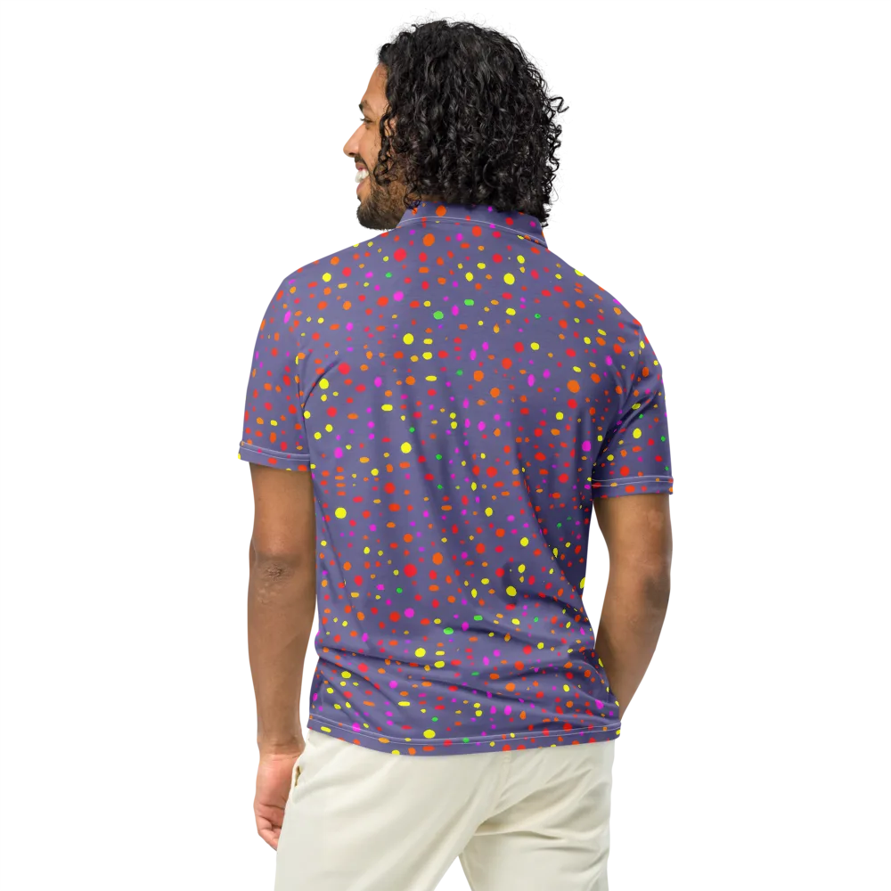 Chromatic Confetti on Men's Slim Fit Polo Shirt — Back