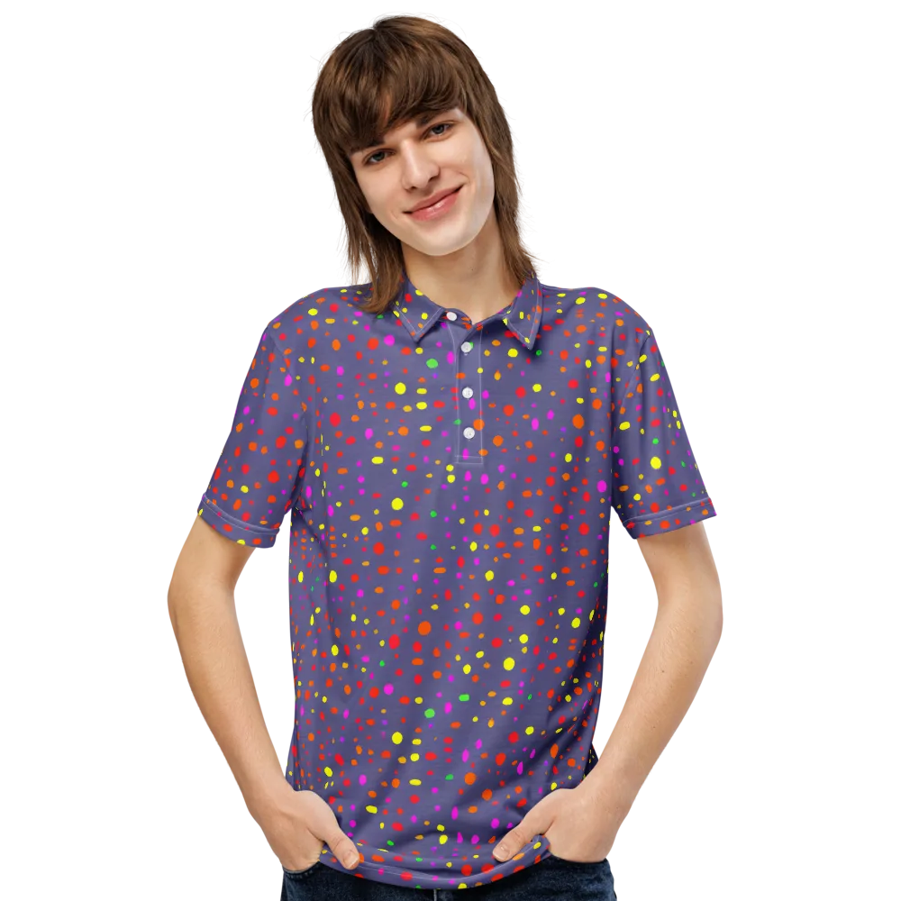 Chromatic Confetti on Men's Slim Fit Polo Shirt — Front