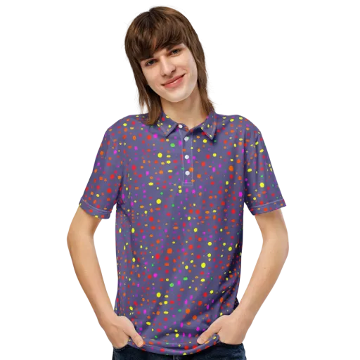 Chromatic Confetti on a Men's Slim Fit Polo Shirt