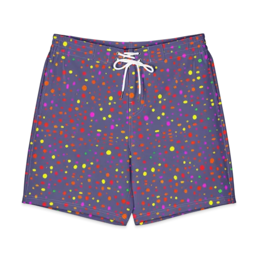 Chromatic Confetti on a Men's Board Shorts