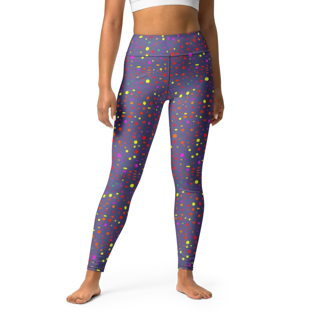 Chromatic Confetti on Yoga Leggings — Front
