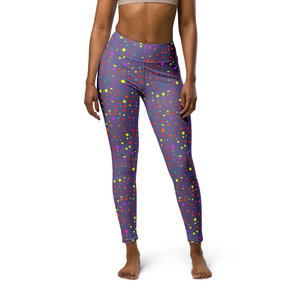 Chromatic Confetti on Yoga Leggings — Front