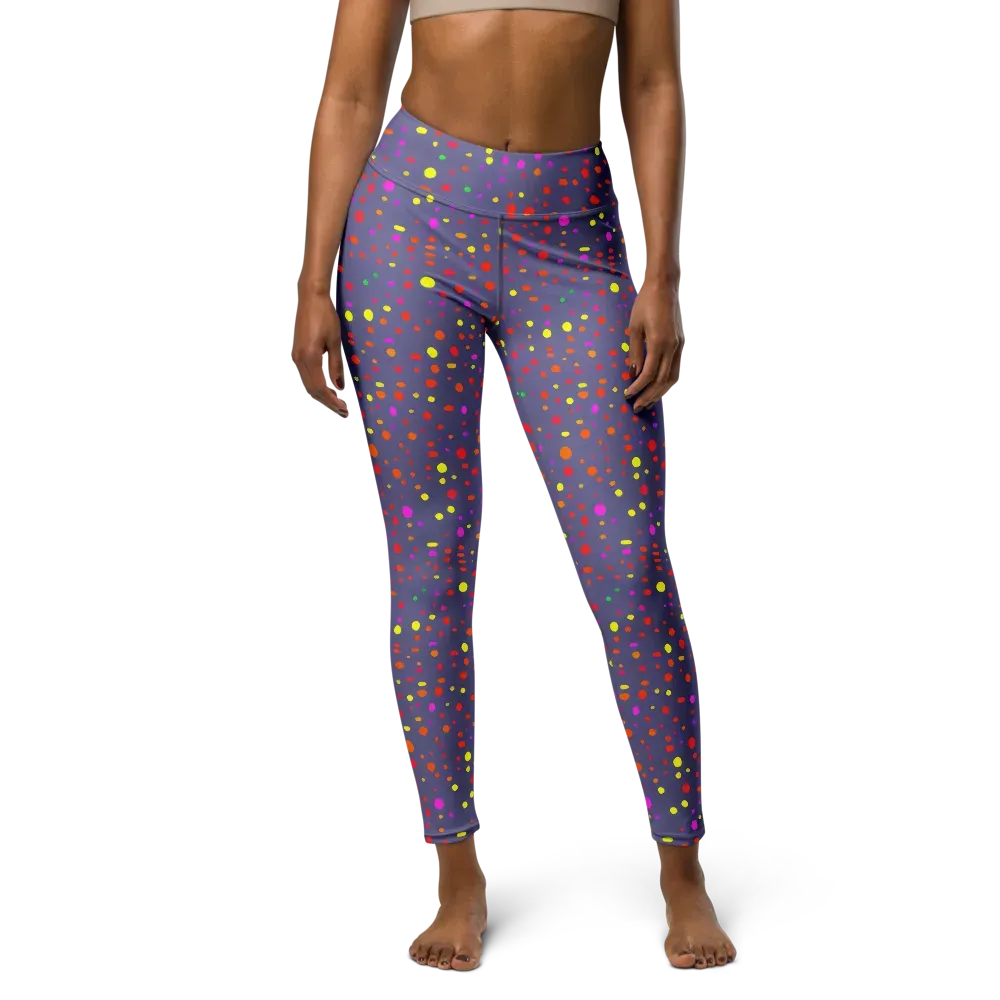 Chromatic Confetti on Yoga Leggings — Front