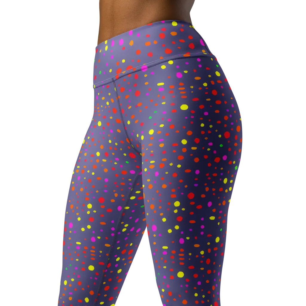 Chromatic Confetti on Yoga Leggings — Left Front