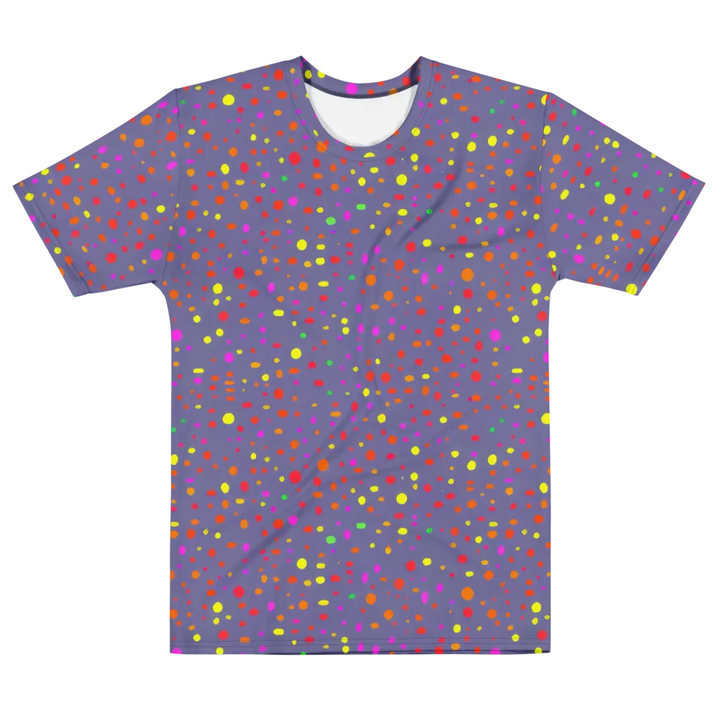 Chromatic Confetti on Men's Cotton Crew Neck T-Shirt — Front