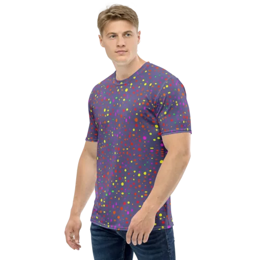 Chromatic Confetti on a Men's Crew Neck T-Shirt
