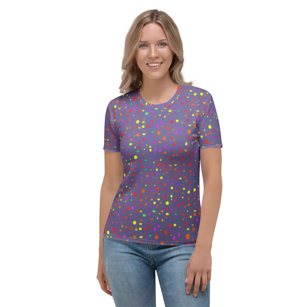 Chromatic Confetti on Women's Crew Neck T-Shirt — Front