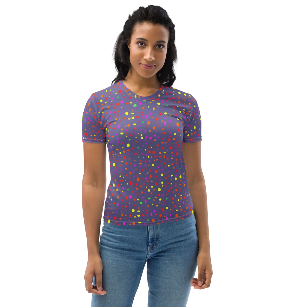 Chromatic Confetti on Women's Crew Neck T-Shirt — Front
