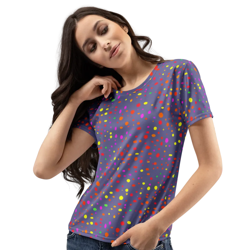 Chromatic Confetti on Women's Crew Neck T-Shirt — Left Front