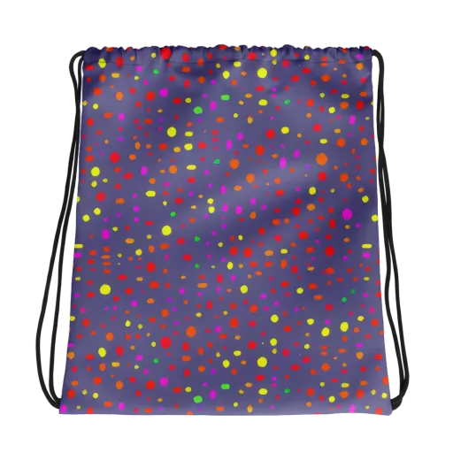 Chromatic Confetti on a Drawstring Bag