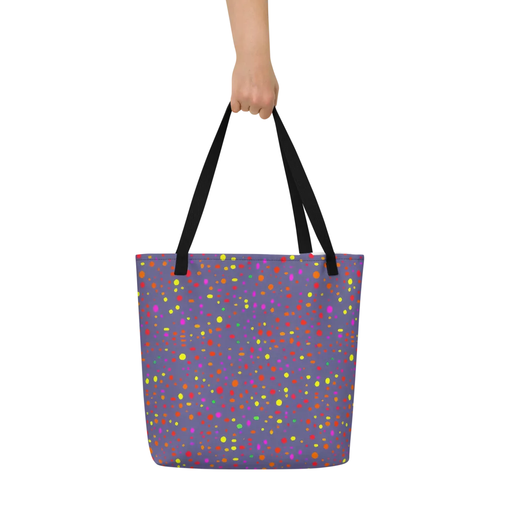 Chromatic Confetti on Large Tote Bag W/ Pocket — Front
