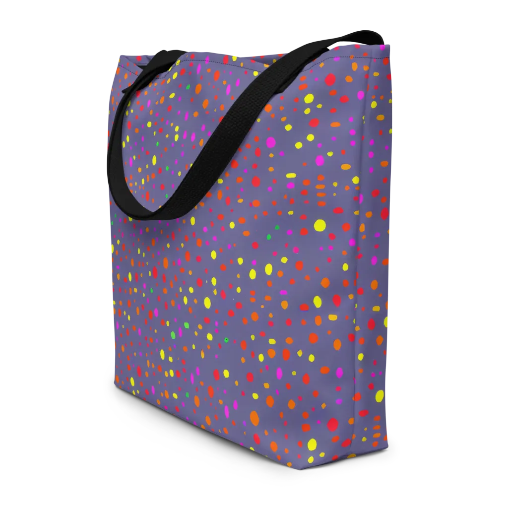 Chromatic Confetti on Large Tote Bag W/ Pocket — Front